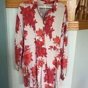 Free People Floral Shirtdress
